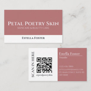 Modern Clean Stylish Pink White Professional Bold Business Card