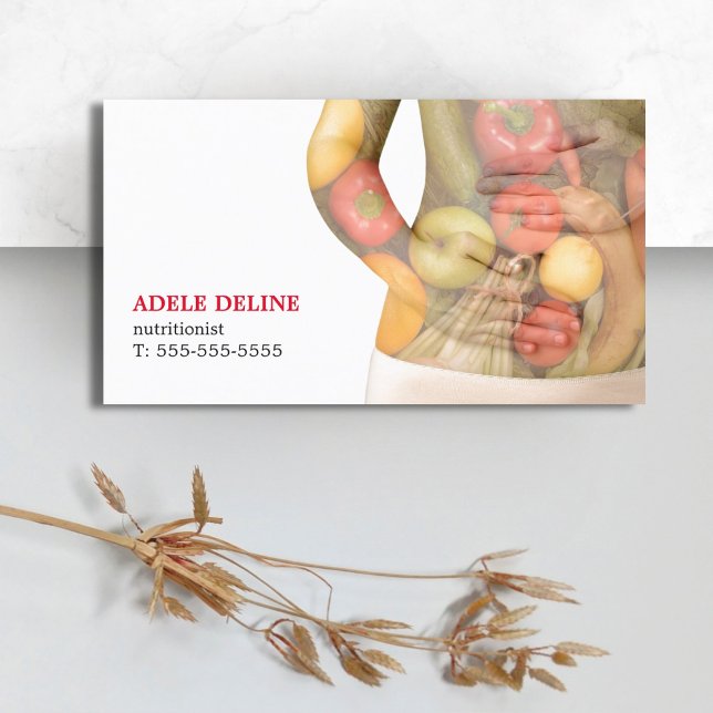 Modern Clean Vegetables Body Nutritionist Business Card (Creator Uploaded)