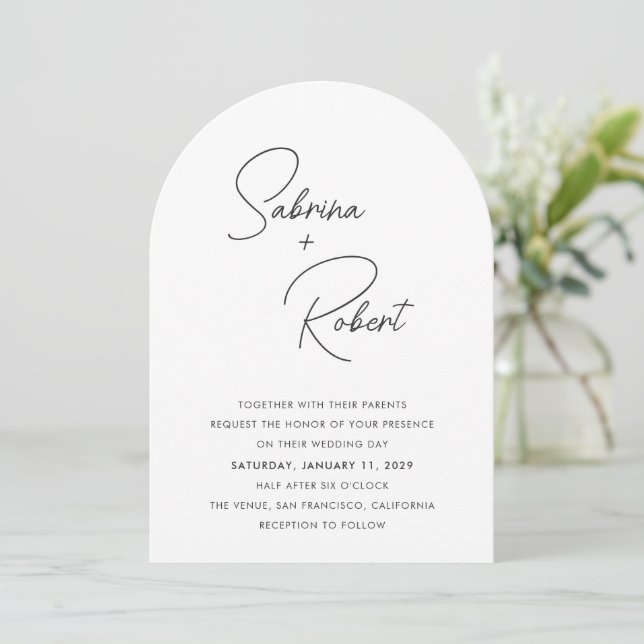 Modern Clean Wedding Invitation (Standing Front)