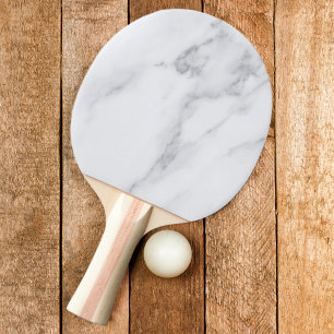 Modern Clean White Marble Stone  Ping Pong Paddle