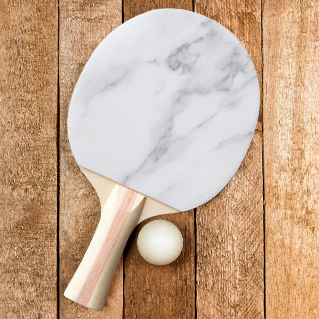 Modern Clean White Marble Stone  Ping Pong Paddle (Creator Uploaded)