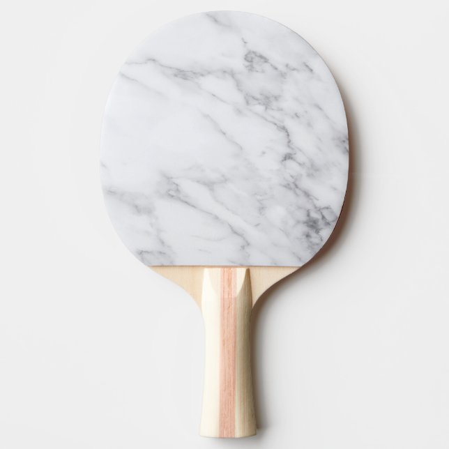 Modern Clean White Marble Stone Simple  Ping Pong Paddle (Front)