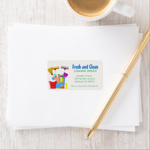 Modern Cleaning Bucket Housekeeping Service Return Label