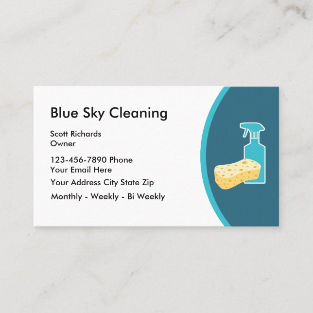Modern Cleaning Business Cards (Front)