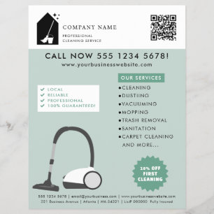 Modern Cleaning Cleaner Services Logo Green Flyer