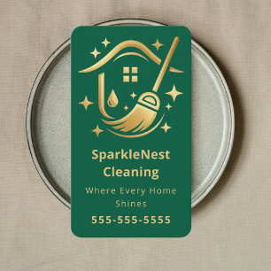 Modern Cleaning Company Branding House Cleaning Business Card