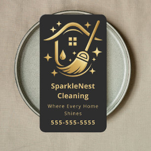 Modern Cleaning Company Branding House Cleaning Business Card