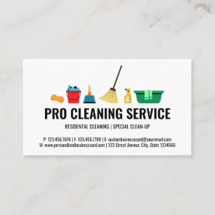 Modern Cleaning janitorial Supplies house maid Business Card