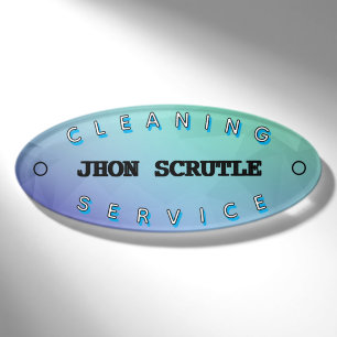 Modern Cleaning Name Tag