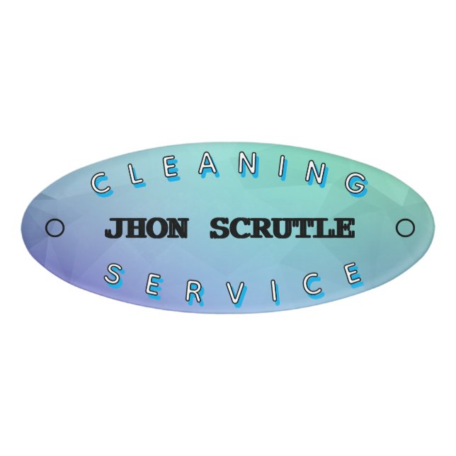 Modern Cleaning Name Tag (Front)