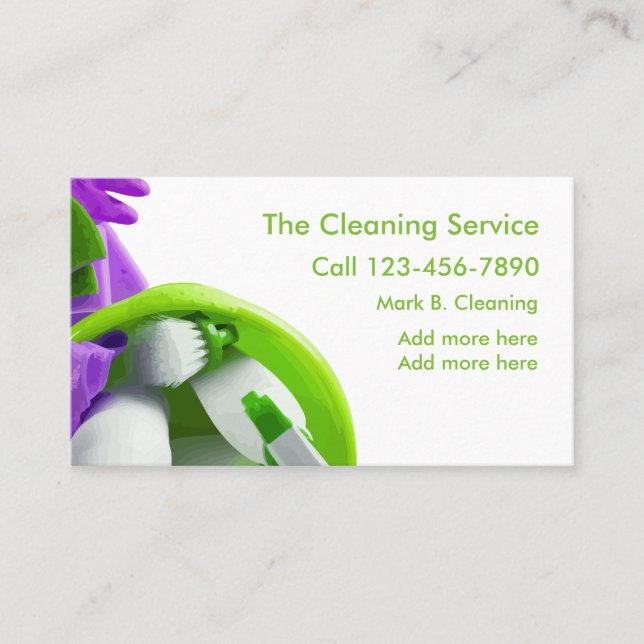 Modern Cleaning Service Business Card (Front)