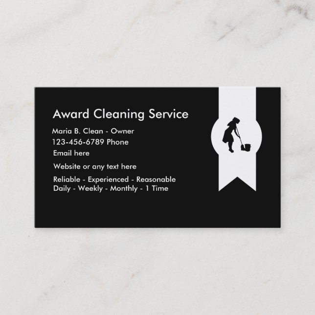 Modern Cleaning Service Business Card (Front)