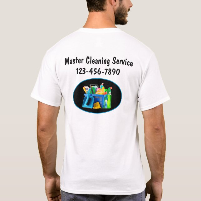 Modern Cleaning Service Employee Work Shirts (Back)