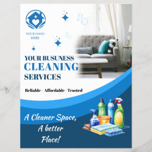 Modern Cleaning Service Flyer Template   Editable 