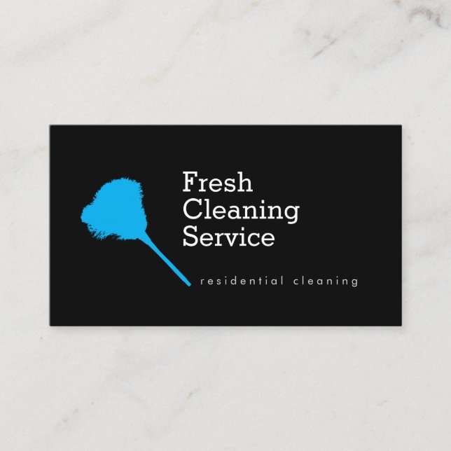 Modern Cleaning Service, Housekeeper Business Card (Front)