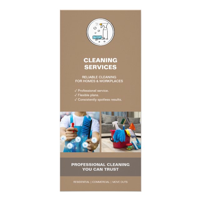 Modern Cleaning Service Rack Card  (Front)