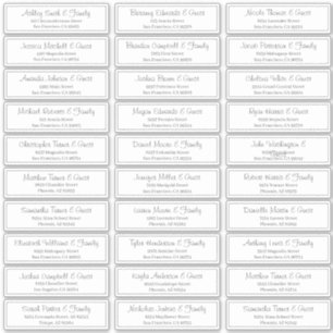 Modern Clear Wedding Guest Names Address Sticker