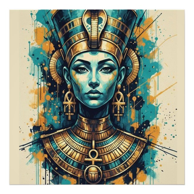 Modern Cleopatra – Abstract Liquid Colours Art  Photo Print (Front)