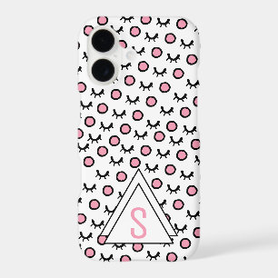 Modern Closed Eyes Dot Geometric Triangle Monogram