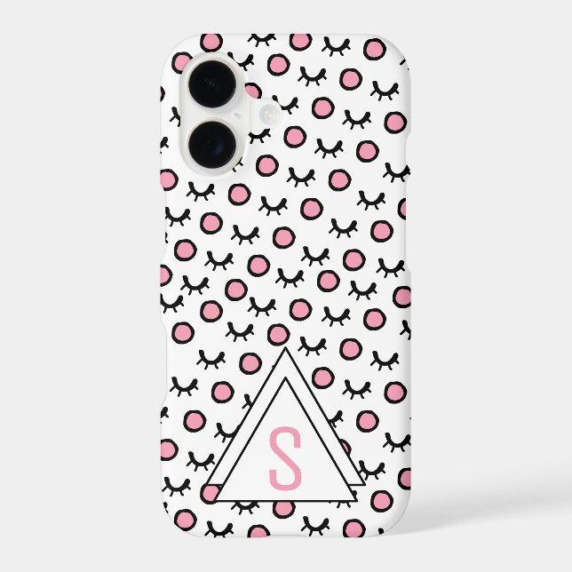Modern Closed Eyes Dot Geometric Triangle Monogram (Back)
