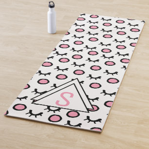 Modern Closed Eyes Dot Geometric Triangle Monogram Yoga Mat