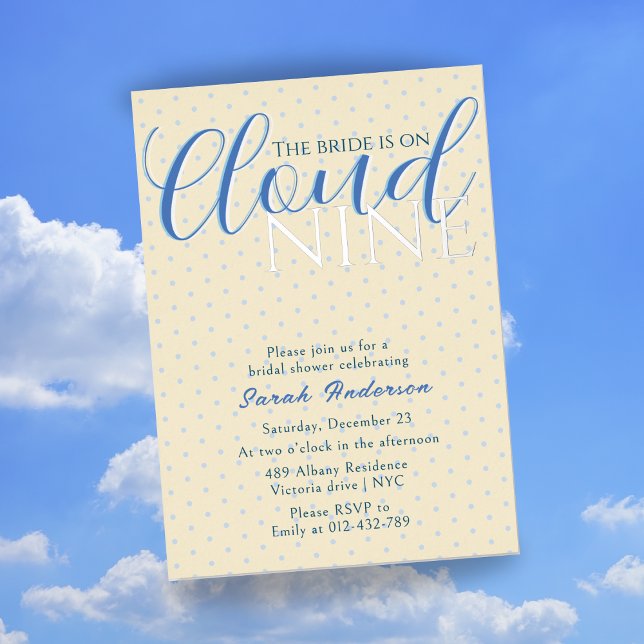 Modern Cloud 9 Bridal Shower Blue  (Creator Uploaded)