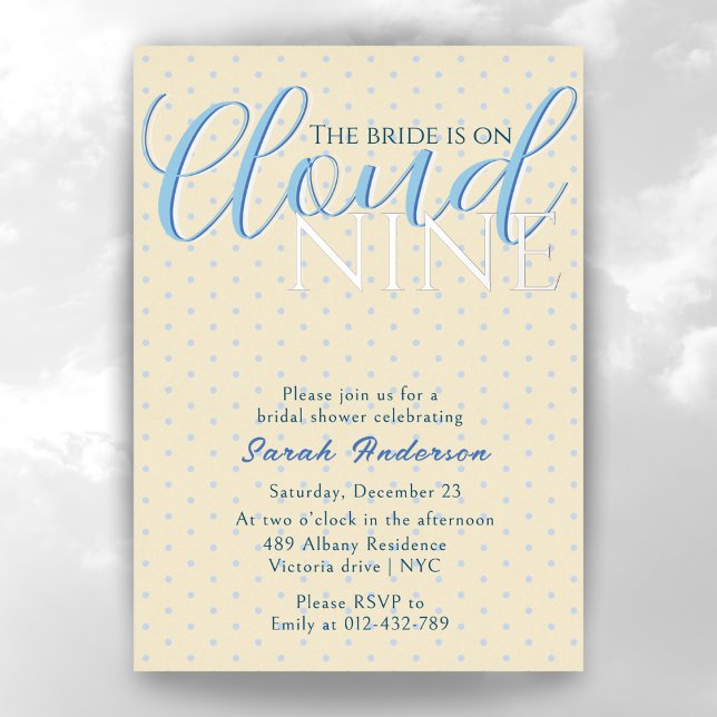Modern Cloud 9 Bridal Shower Blue Pattern (Creator Uploaded)