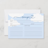 Modern Cloud Bridal Shower Recipe Card