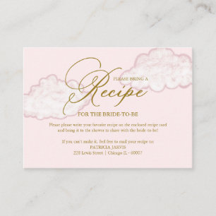 Modern Cloud Bridal Shower Recipe Request Enclosure Card