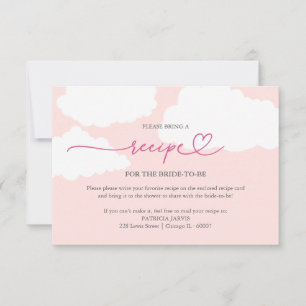 Modern Cloud Bridal Shower Recipe Request Invitation