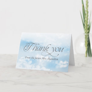 Modern Cloud Custom Photo Bridal Shower Thank You Card