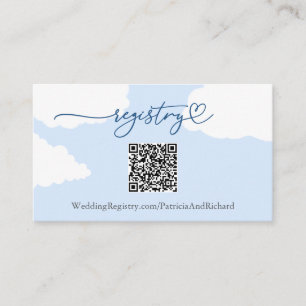 Modern Cloud QR Code Registry Enclosure Card