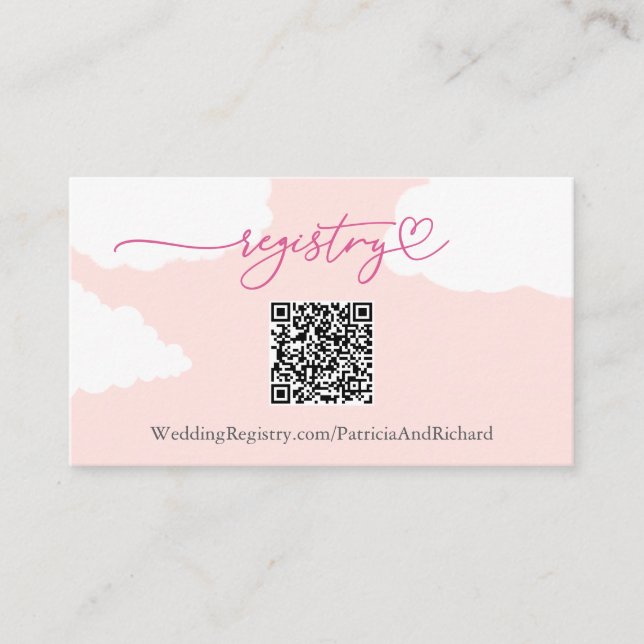 Modern Cloud QR Code Registry Enclosure Card (Front)