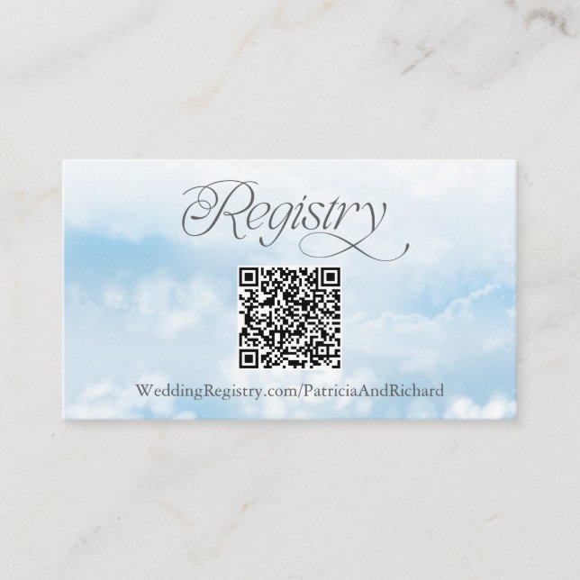 Modern Cloud QR Code Registry Enclosure Card (Front)