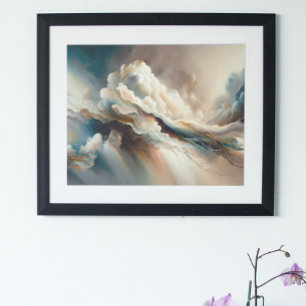Modern Clouds Abstract Art Painting Poster