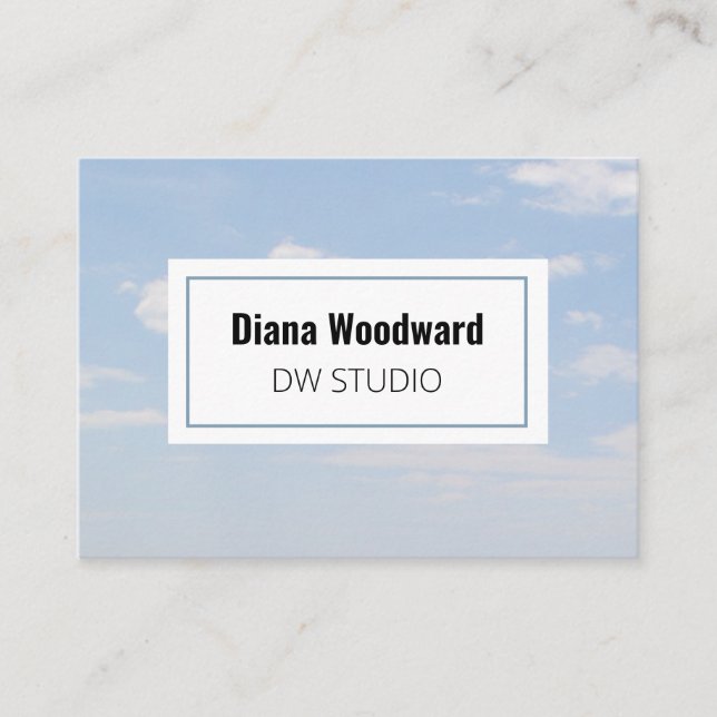 Modern Clouds Photo Business Card (Front)
