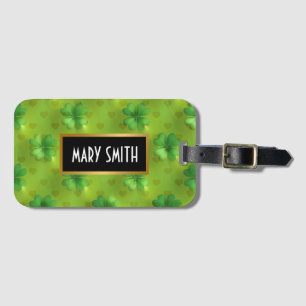 Modern Clover 4 Lists Green Collection Luggage Tag