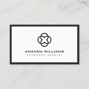 Modern Clover Logo Luxury Boutique Classic Business Card