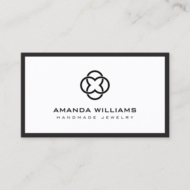 Modern Clover Logo Luxury Boutique Classic Business Card (Front)