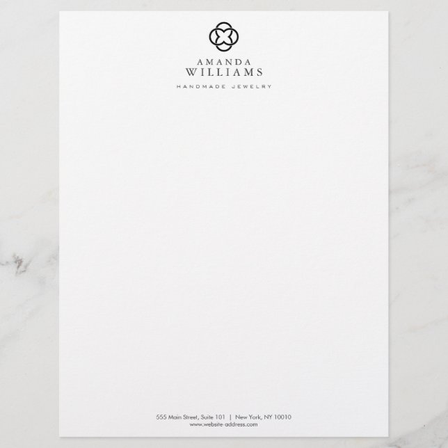 Modern Clover Logo Luxury Boutique Personalized Letterhead (Front)