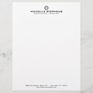 Modern Clover Logo Luxury Boutique White Personalized Letterhead