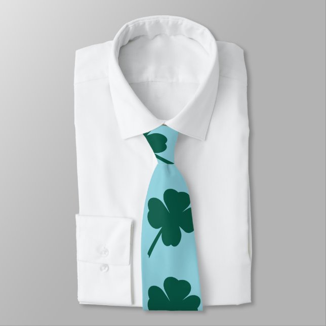 Modern Clover St Patricks Day  Tie (Tied)