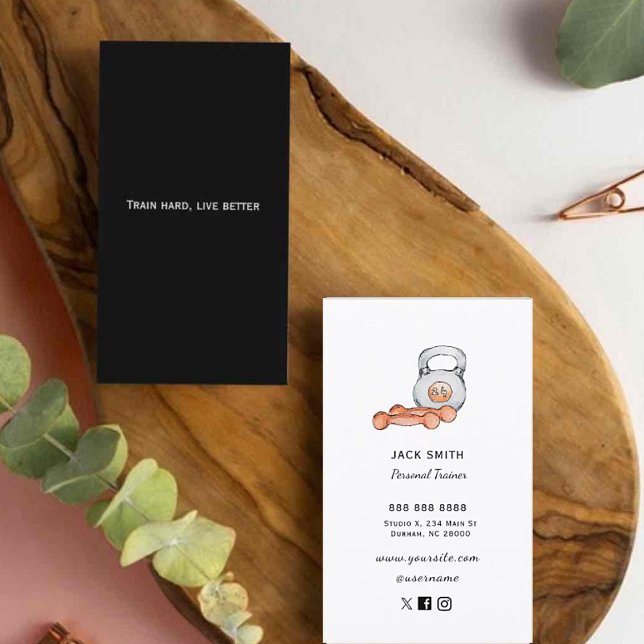 Modern Coach Fitness Trainer Fitness Gear Business Card (Creator Uploaded)