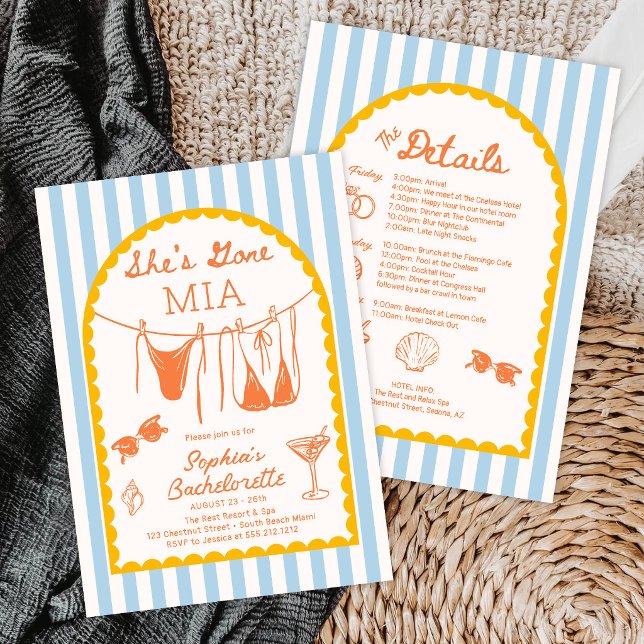 Modern Coastal Bachelorette Party Itinerary Invitation (Creator Uploaded)