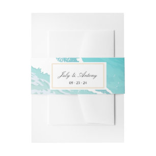 Modern Coastal Beach Ocean Shore Invitation Belly Band