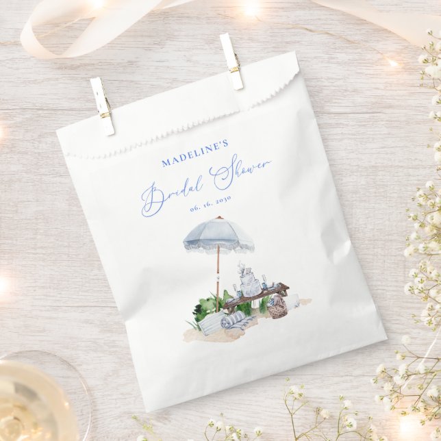 Modern Coastal Beach Picnic Bridal Shower Favour Bags (Clipped)