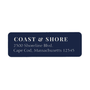Modern Coastal Blue Return Address Labels