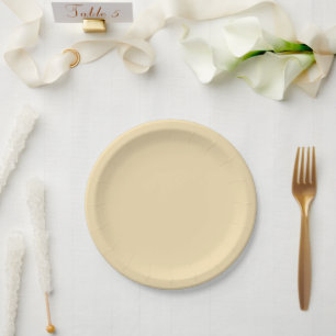 Modern coastal cream solid paper plate