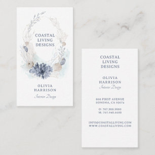 Modern Coastal Interior Designer Business Card