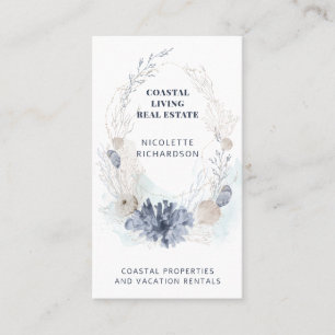 Modern Coastal Realtor Real Estate Business Card